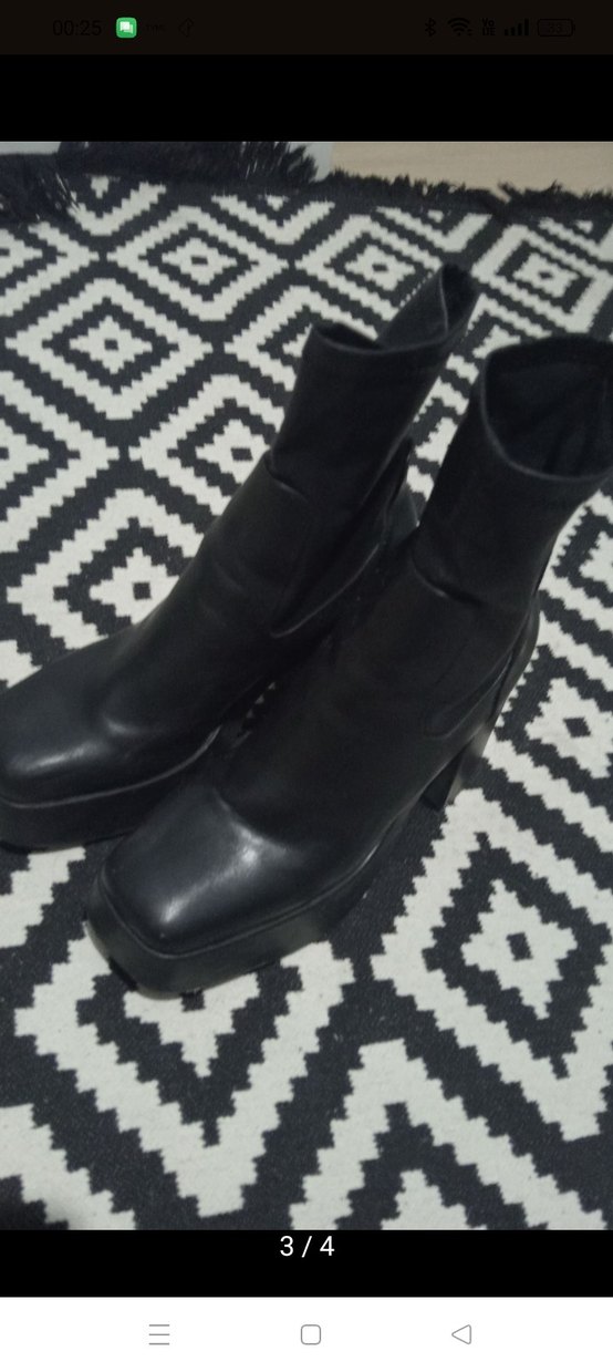 PULL AND BEAR Siyah Platform Topuklu Bot - Görsel 3