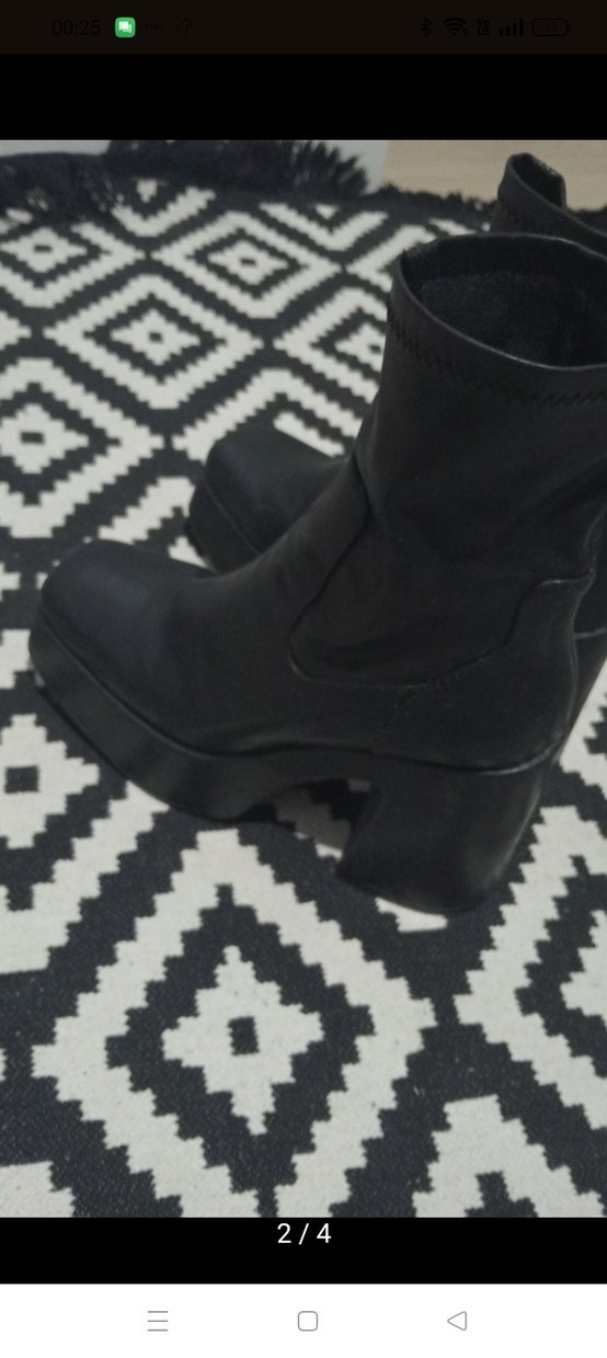 PULL AND BEAR Siyah Platform Topuklu Bot - Görsel 2