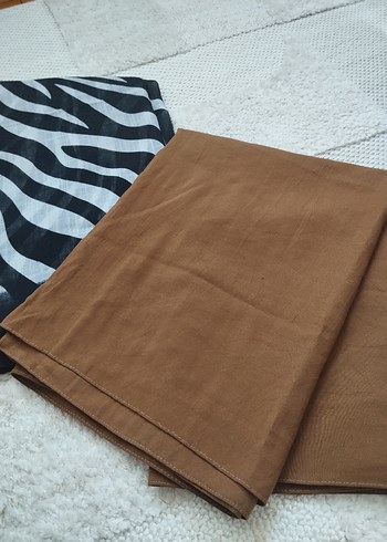Diğer kahve ve zebra desen şal 2 si 100 tl