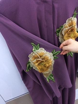 universal Beden mor Renk Ferace görünümlü Abaya