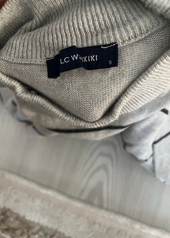 LC Waikiki Gri Çizgili Erkek Balıkçı Yaka Kazak