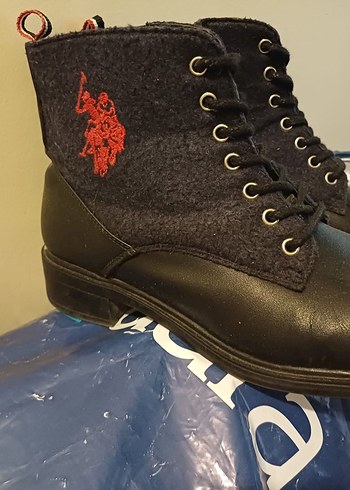 U S Polo Assn Siyah Bagcikli Kislik Bot