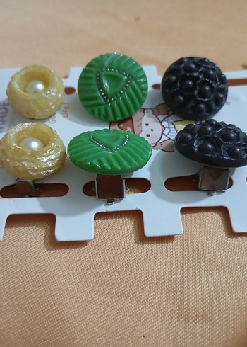  Beden çeşitli Renk Renkli Mini Düğmeli Vintage Küpeler