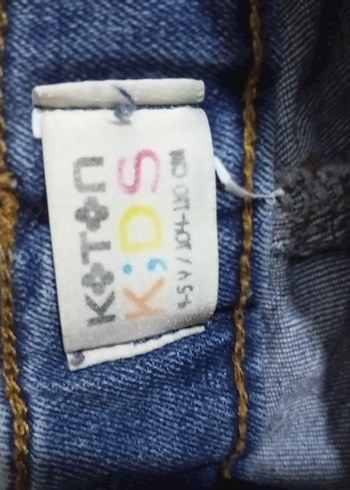 Koton Düğmeli Mavi Yırtık Denim Kız Şortu