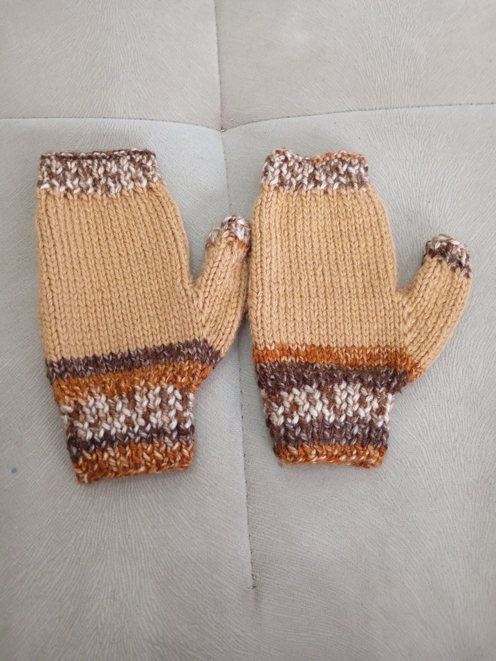 Bohem Tarz Kadın Örgü Parmaksız Eldiven - Görsel 2