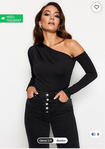 Trendyolmilla siyah çıtçıtlı body