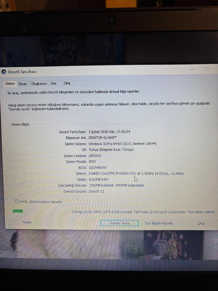 Lenovo Siyah Dizüstü Bilgisayar - Görsel 4