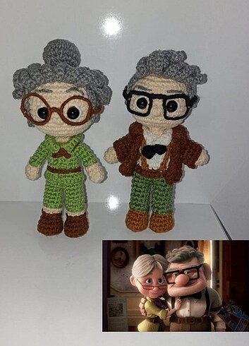 Amigurumi yukarıbak karakterleri ikili
