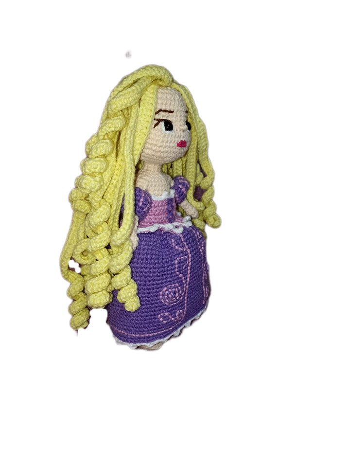 Mor El Örgüsü Bebek rapunzel - Görsel 2