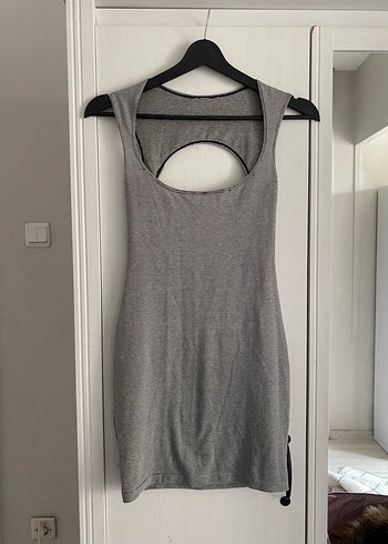 American apparel gri çizgili sırtı açık dar Elbise