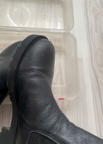 38 Beden Ataköy siyah Kadın Lastikli Bot Blok chalsea Topuklu