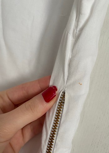 s Beden beyaz Renk Adil ışık Dantel Detaylı Fisto Beyaz Midi Pamuk Elbise