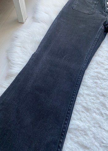 xs Beden siyah Renk Zara flare ispanyol paça jean