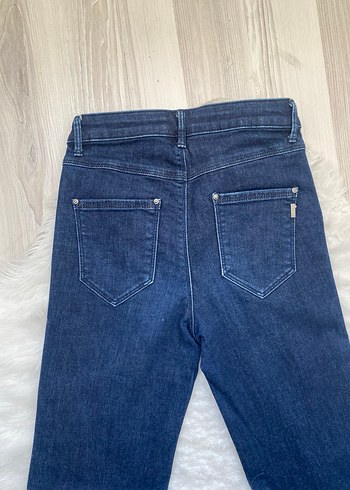 xs Beden Lacivert oxxo flare yüksel bel ispanyol paça Kadın Denim Jean