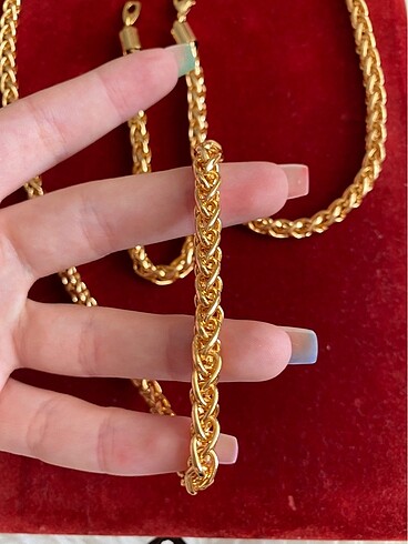  Beden altın Renk Altın rengi halat kalın zincir kolye bileklik