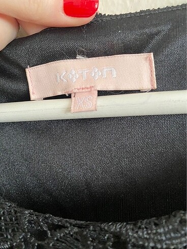 Koton siyah dantelli fisto kısa elbise - Görsel 5