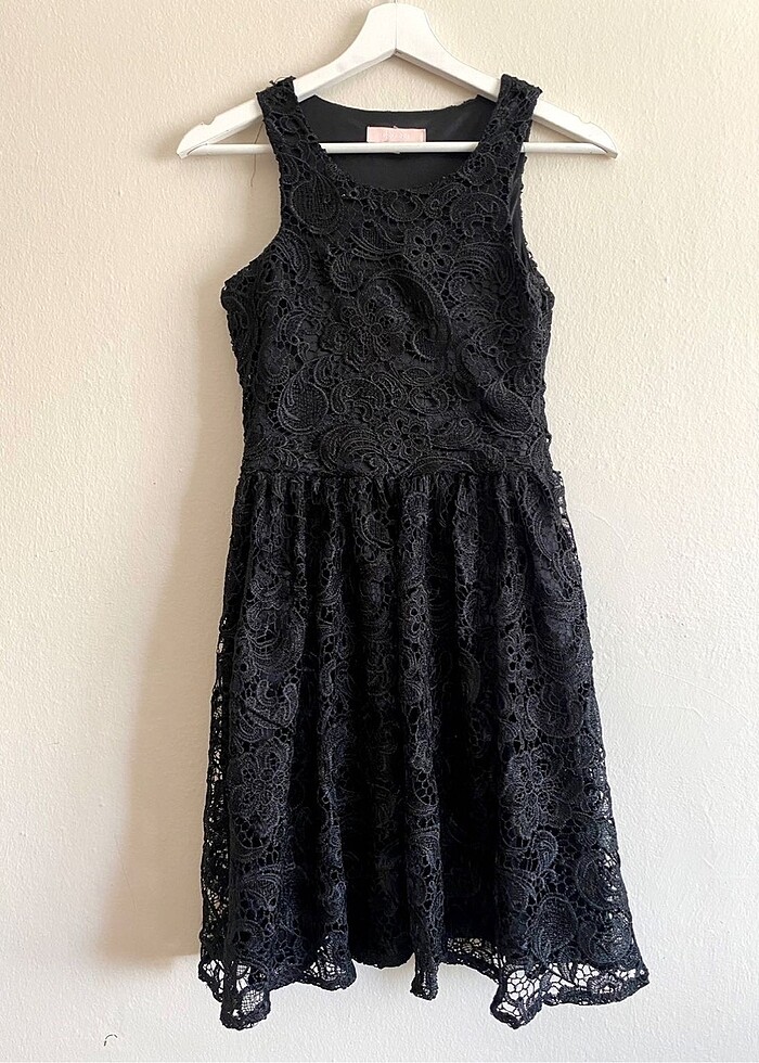 Koton siyah dantelli fisto kısa elbise - Görsel 2