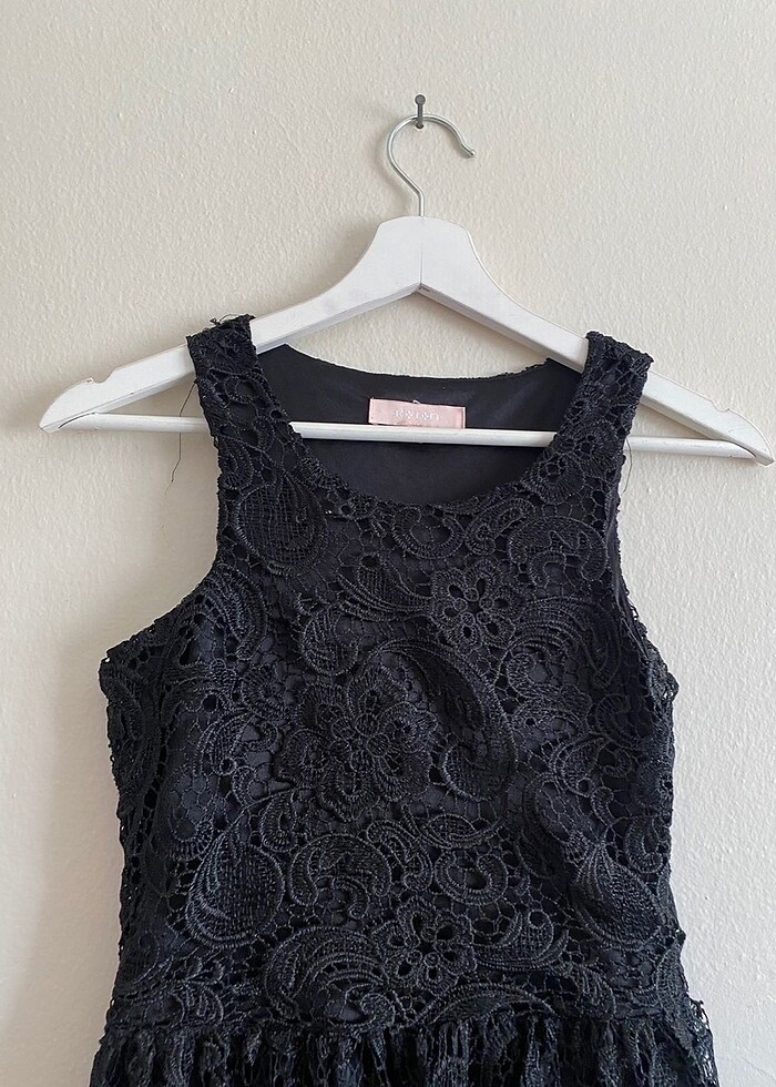 Koton siyah dantelli fisto kısa elbise - Görsel 3