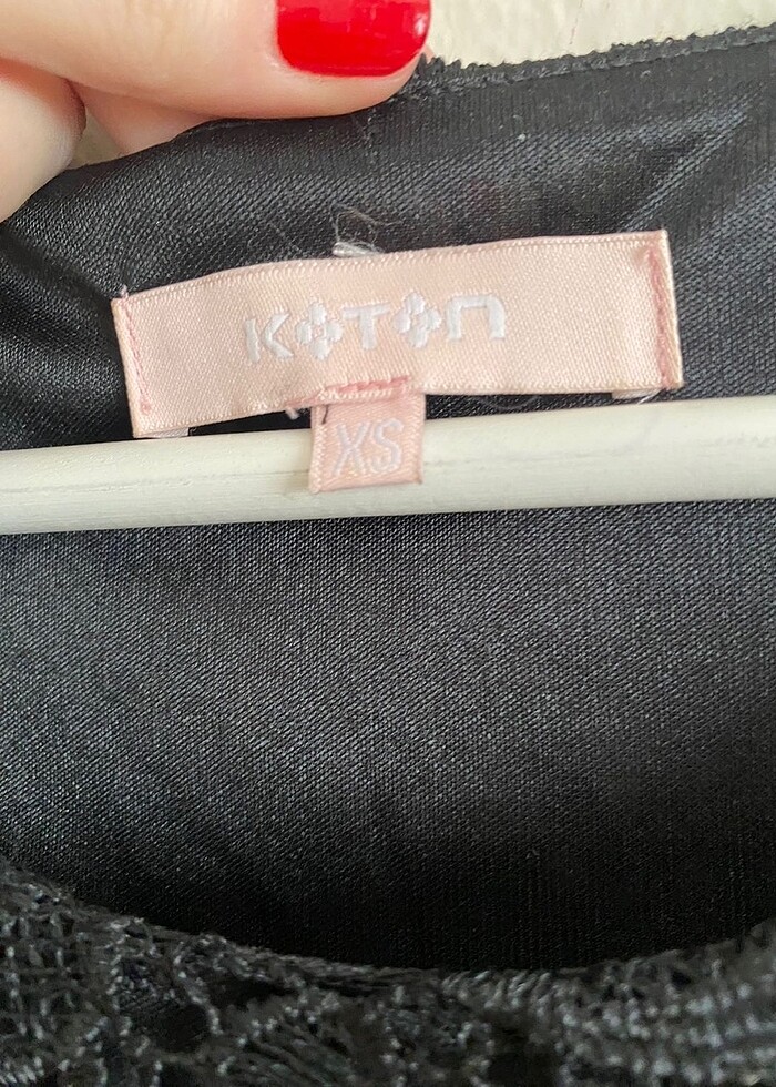 Koton siyah dantelli fisto kısa elbise - Görsel 5