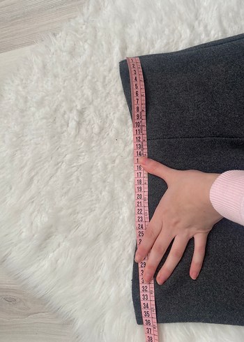 Koton Gri akrilik Volanlı Midi kalem etek - Görsel 3