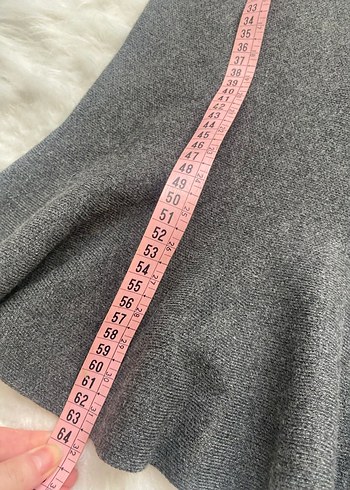 Koton Gri akrilik Volanlı Midi kalem etek - Görsel 2