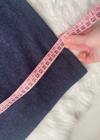 Lacivert koton Midi Kalem Etek - Görsel 7