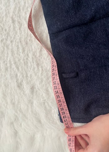 Lacivert koton Midi Kalem Etek - Görsel 6