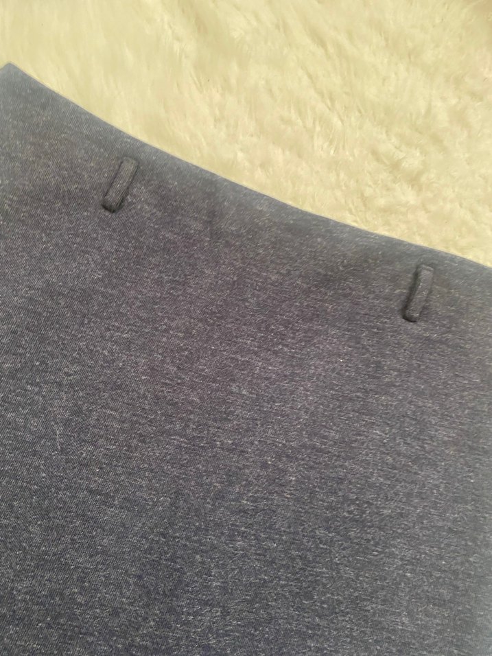 Lacivert koton Midi Kalem Etek - Görsel 2