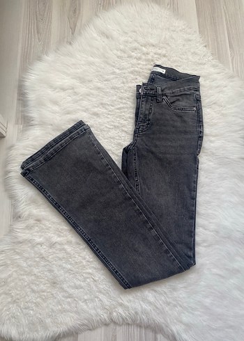 Bershka ispanyol paça antrasit jean - Görsel 3