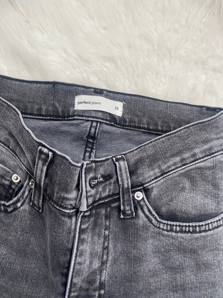 Bershka ispanyol paça antrasit jean - Görsel 5