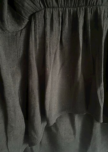 Zara boho chic Siyah Fırfırlı Kadın Gömlek - Görsel 6
