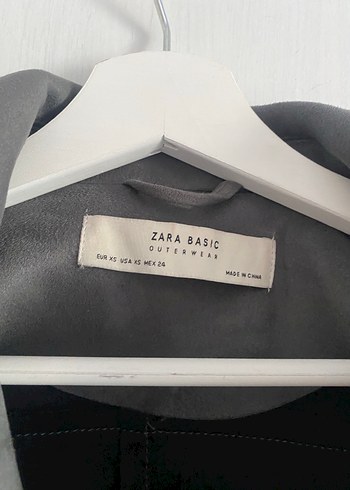 Zara süet Gri Biker Ceket - Görsel 6