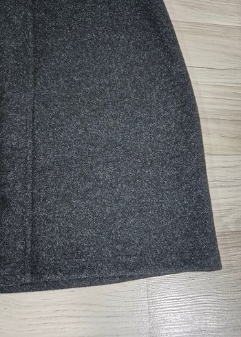 Kaşe yünlü kışlık füme Mini Kalem Etek - Görsel 4