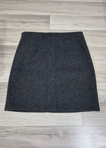 Kaşe yünlü kışlık füme Mini Kalem Etek - Görsel 3