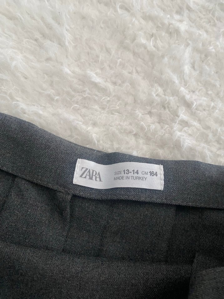 Zara Gri Pilili Mini Etek - Görsel 4
