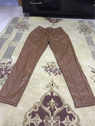 Taba rengi beli lastikli tayt pantolon