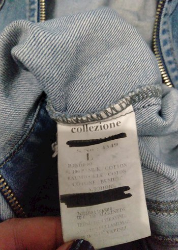 Fermuarlı Mavi Denim Ceket - Görsel 5