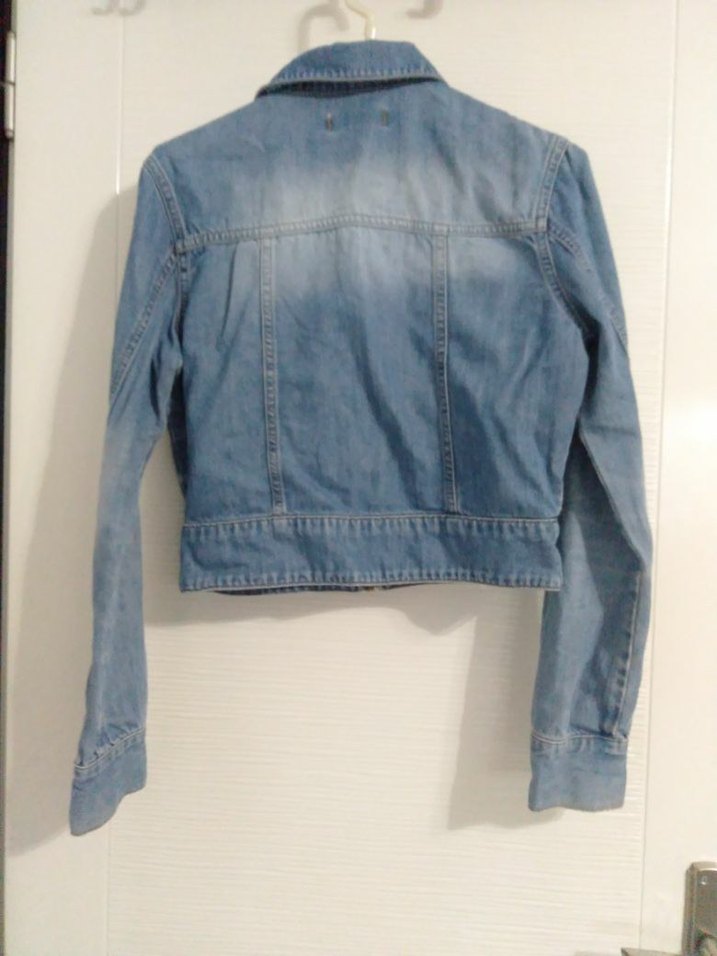 Fermuarlı Mavi Denim Ceket - Görsel 4