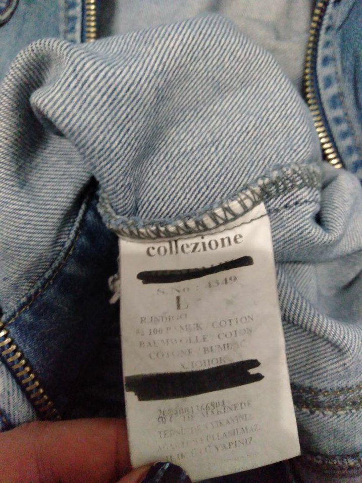 Fermuarlı Mavi Denim Ceket - Görsel 5