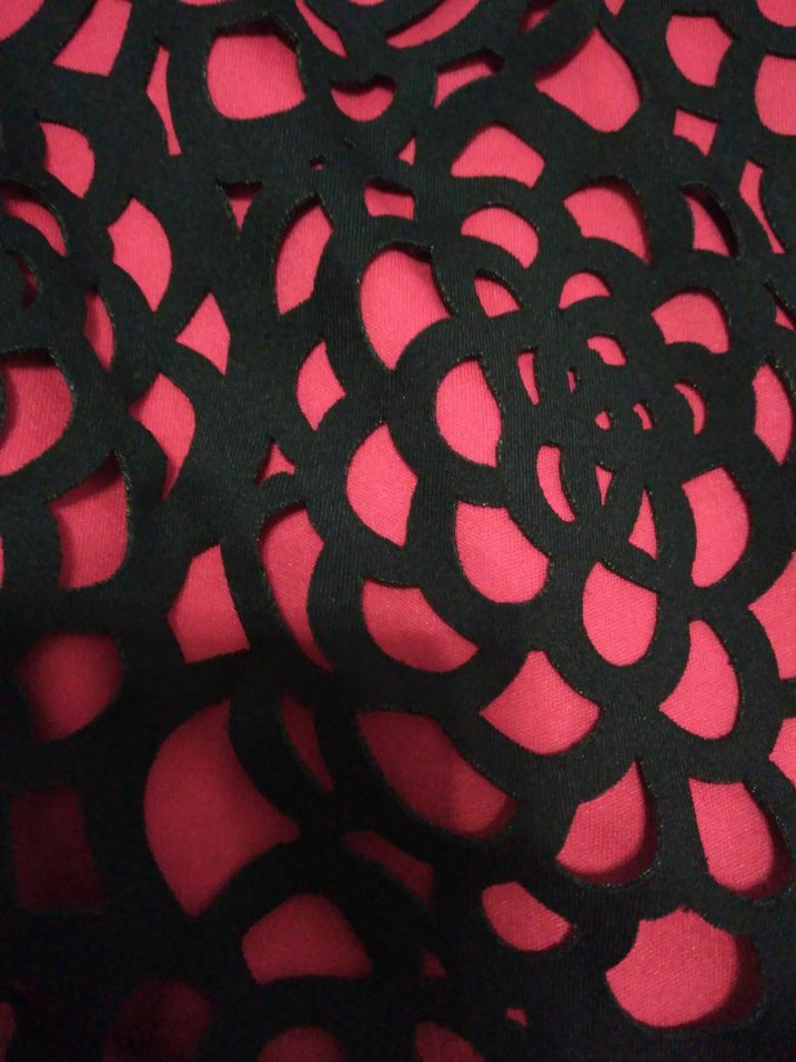 Kırmızı Siyah Dantelli Midi Kadın Elbise - Görsel 5