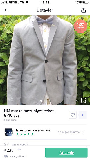 Erkek çocuk mezuniyet ceketi papyonu hediye