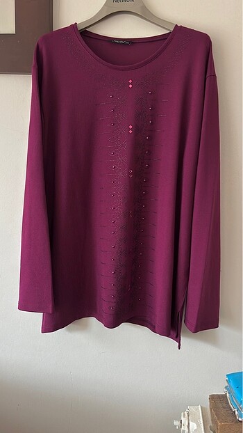 Elastan mürdüm pembe kazak