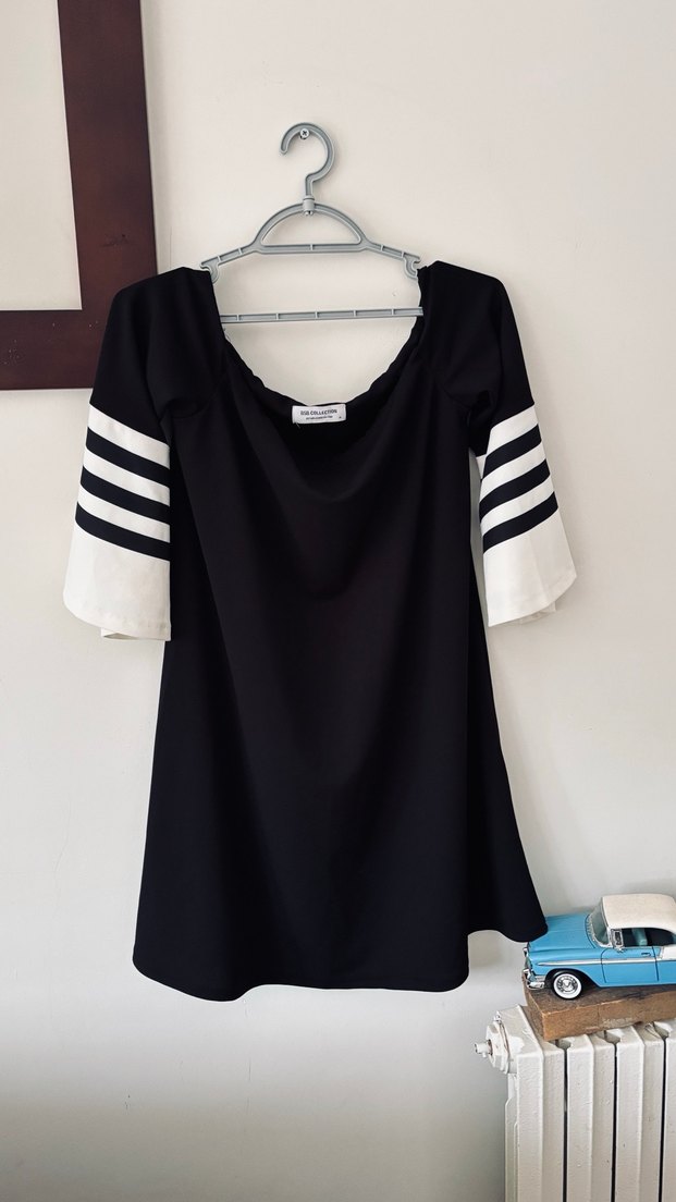 Bsb Siyah Baskılı Midi Kadın Elbise - Görsel 2