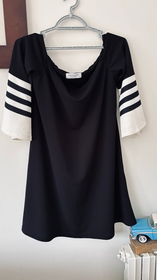 Bsb Siyah Baskılı Midi Kadın Elbise - Görsel 3