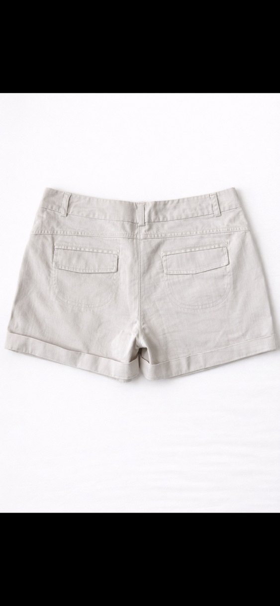 Mudo Bej Basic Keten Mini Şort - Görsel 2