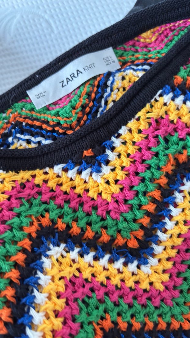 Zara Renkli Bohem Örgü Kadın Kazak - Görsel 5