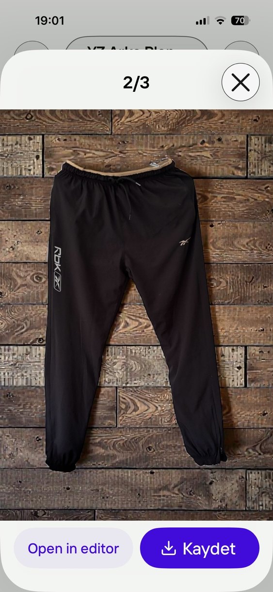 Reebok Siyah Erkek Spor Outdoor Eşofman Altı - Görsel 2