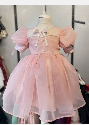 Pembe Kız Çocuk abiye Elbise