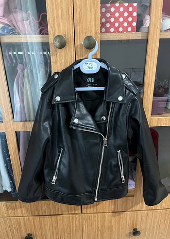 Siyah Deri Biker Ceket Zara marka
