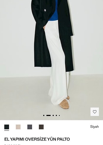 Mango Siyah Oversize Yun Palto